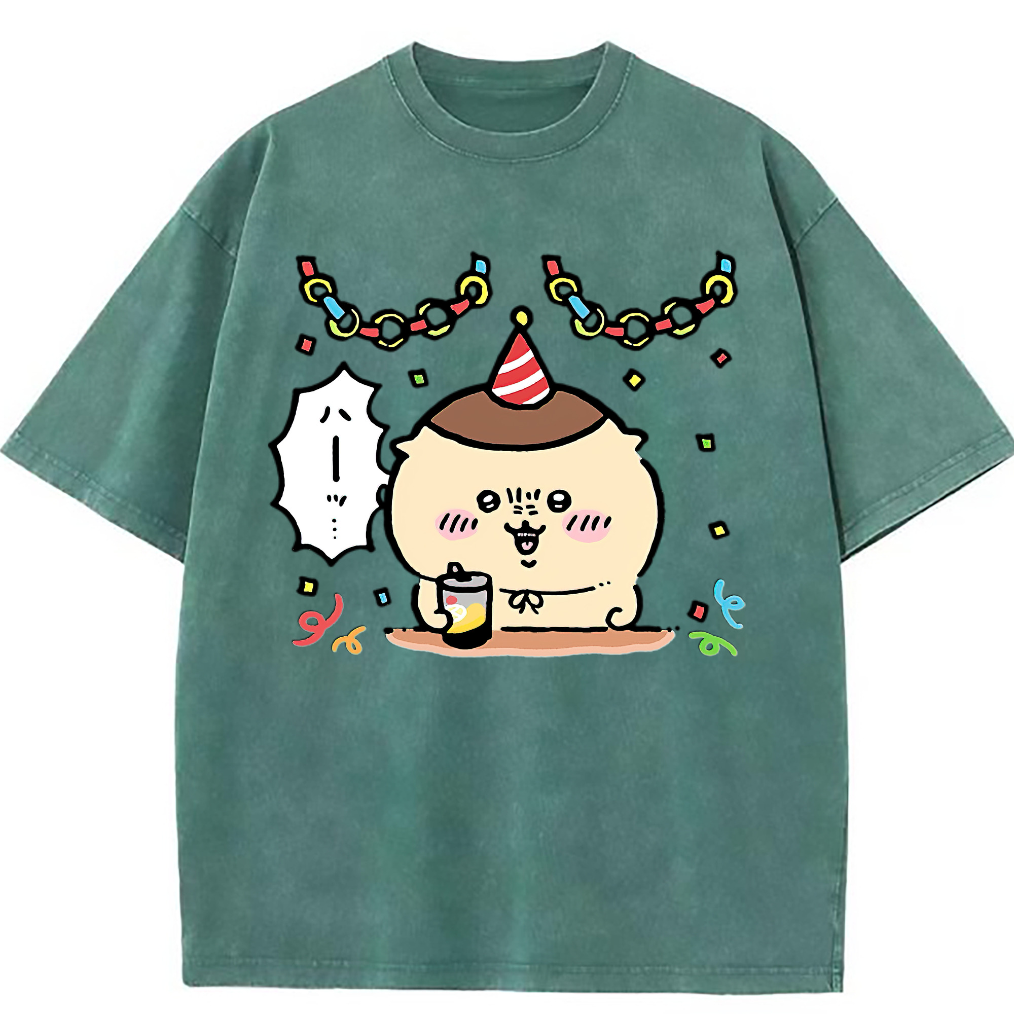（画像用） ちいかわ くりまんじゅう Chii-kawa kuri manjū 綿100% ヴィンテージ風 半袖Tシャツ（フロントプリント）